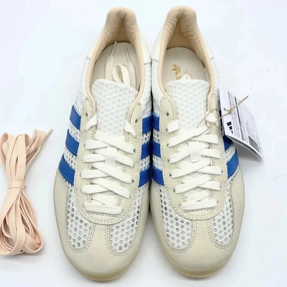 adidas Originals Gazelle Indoor Shoes Off White Focus Blue Sneakers Mens  JH5419